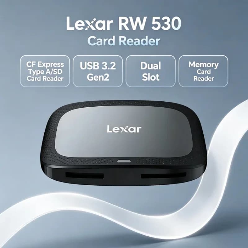 Lexar CFexpress Type A / SD Memory Card Reader RW530 CFA Max 900MB/s Dual Slot USB 3.2 Gen2 SD Card Reader