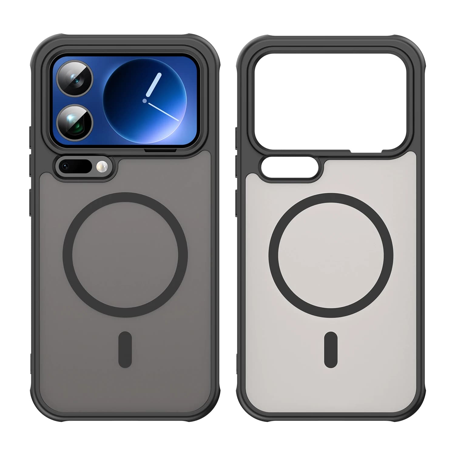 Custodia antiurto con scudo smerigliato traslucido per Xiaomi 17 Pro Max Cover per telefono in plastica dura con telaio in TPU con ricarica wireless magnetica