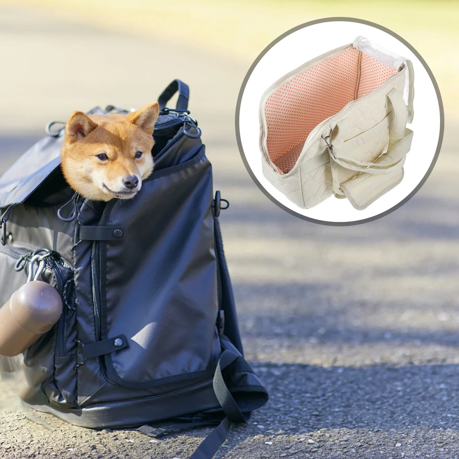 Borsa Trasportino Portatile per Gatti Cani Conigli e Coniglietti, Ideale per Viaggi, Escursioni, Ciclismo, Metropolitana, Traspirante, Leggera e Confortevole