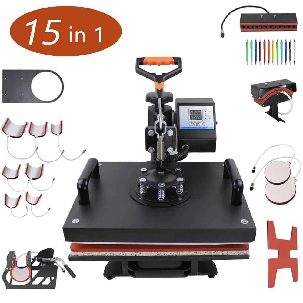 Macchina combinata per il trasferimento di sublimazione del calore 12x15 pollici Maquina De Sublimacio 15 in 1 Macchine per pressa di calore per t-shirt 1