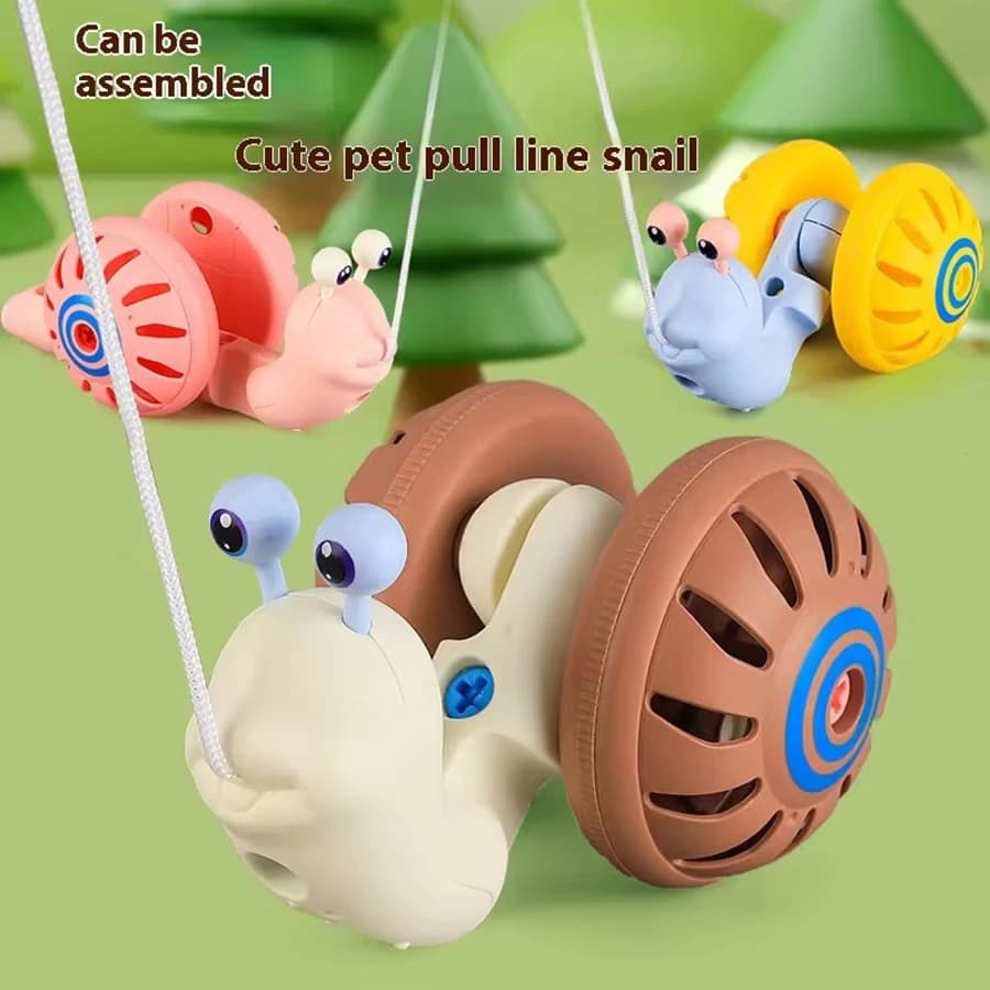 1 pz assemblaggio di corda tirare filo lumaca puzzle per bambini assemblaggio sonaglio bambino all'aperto giocattolo per bambini regalo per bambini