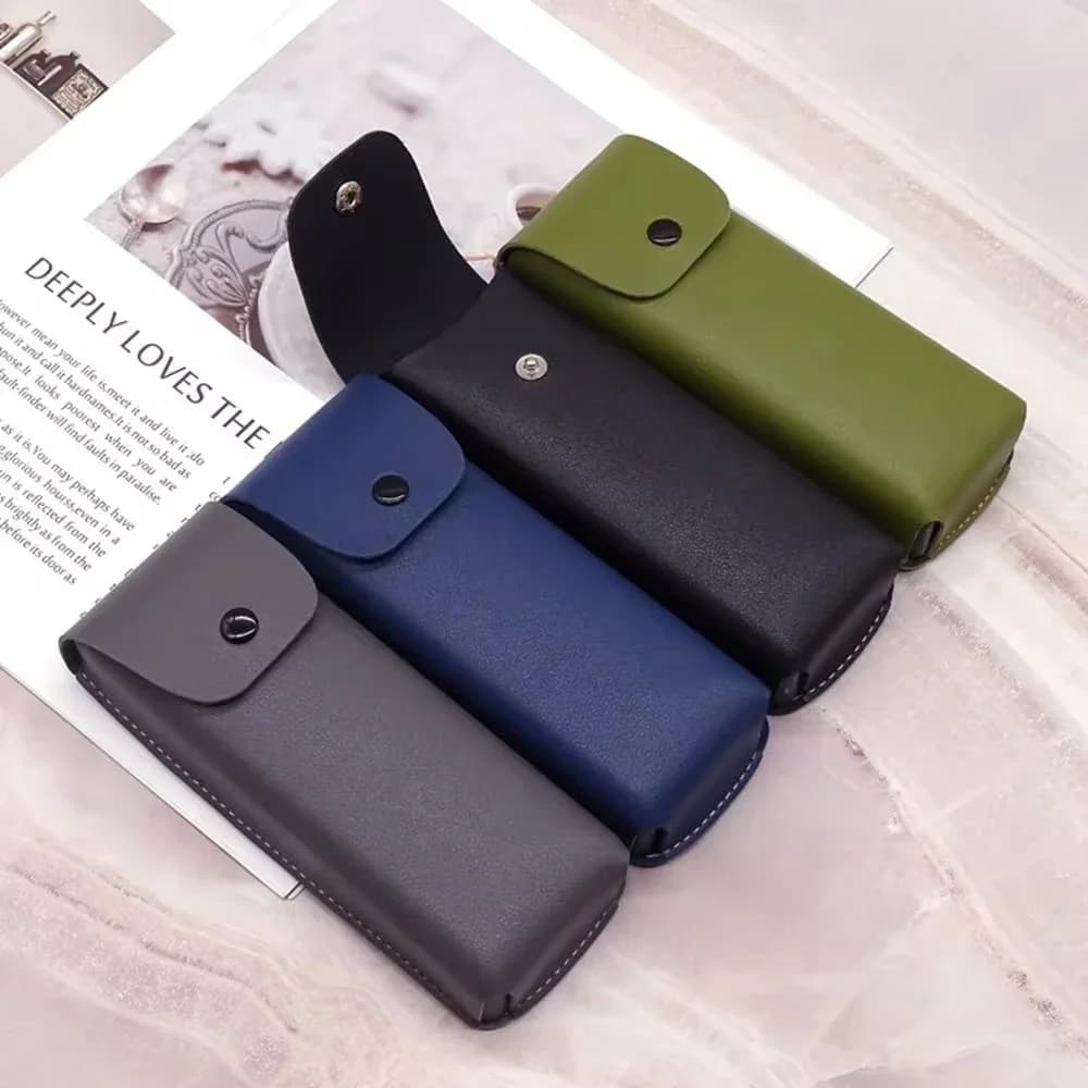 Eyewear Bag PU Leather Glasses Storage Button Style Box Glasses Case Spectacle Sunglasses Box Waistpack Glasses Box