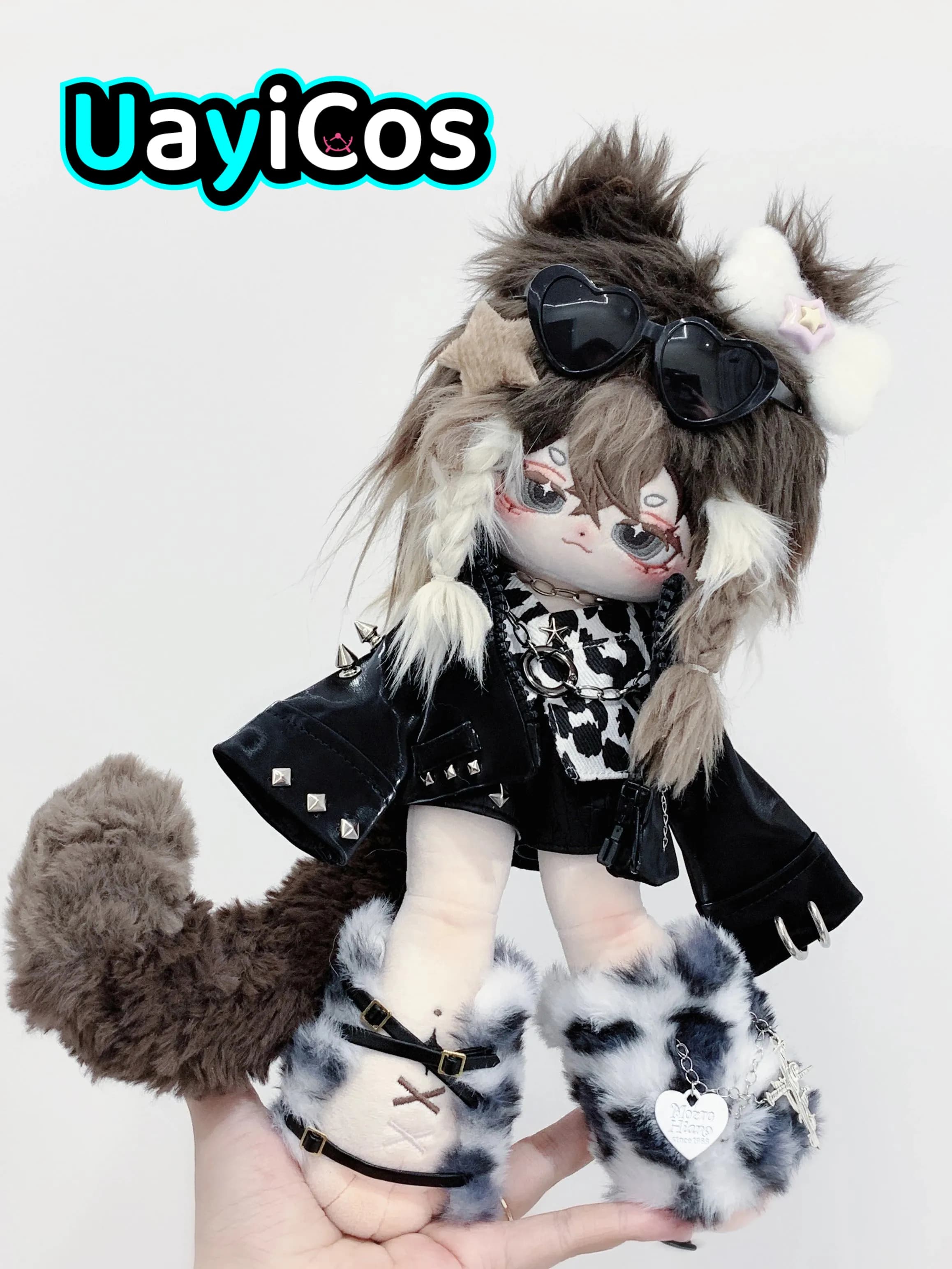 Anime No attributes Monster Hei Chai Stuffed 30cm Plushie Cotton Plush Doll Body With Skeleton Tail Kawaii Game Toy For Kids Gi