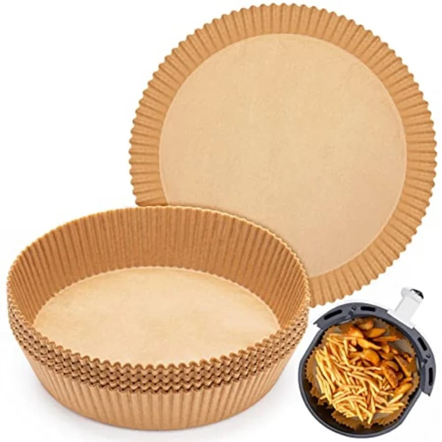 00pcs Air Fryer Disable Liner - 7.9inc Non-Stick Parcment Pr ing, Roasting, Microwave - Oil-proof, Food Grade