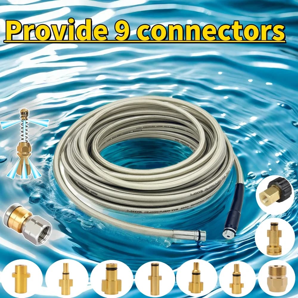 Flexible pipe for drainage water cleaning sewer hose kit for washing machine, nozzle for high pressure cleaning machine, for Karcher.