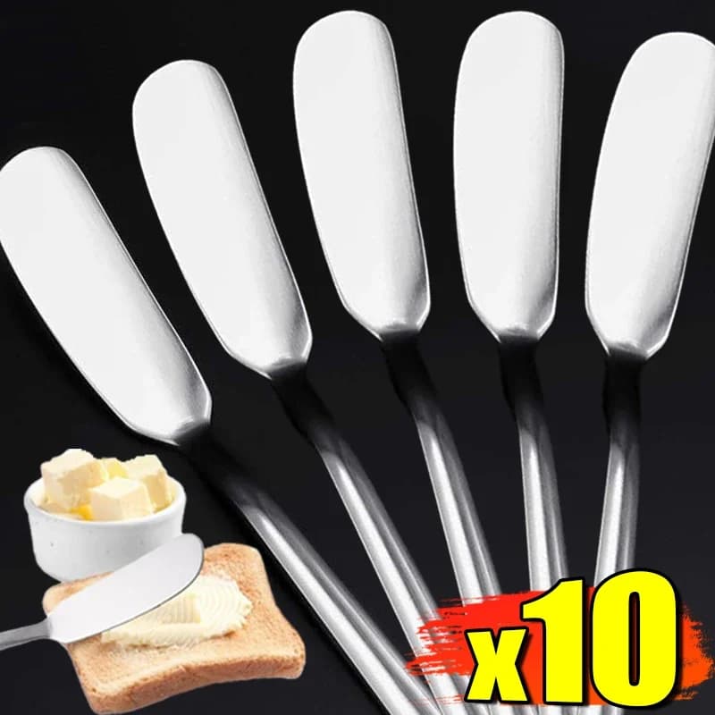 10/1pcs Stainless Steel Long Sleeve Knife For Burro Forming Bread Jam Spreaders Cucchiai West Food Stoves Kitchen Gadgets