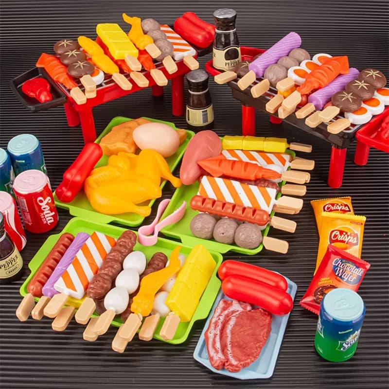 Baby Dress Up Cucina Giocattoli Set per barbecue Bambini Simulato BBQ Pentole Cucina Cibo simulato Cosplay Giocattoli regalo educativi