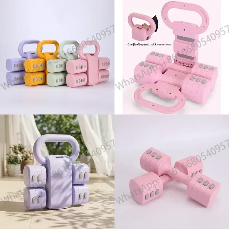 Adjustable 2-in-1 Dumbbell & Kettlebell Set 4.4lb~11lb Portable Eco-Friendly for Home Gym Training Light Weights Unisex