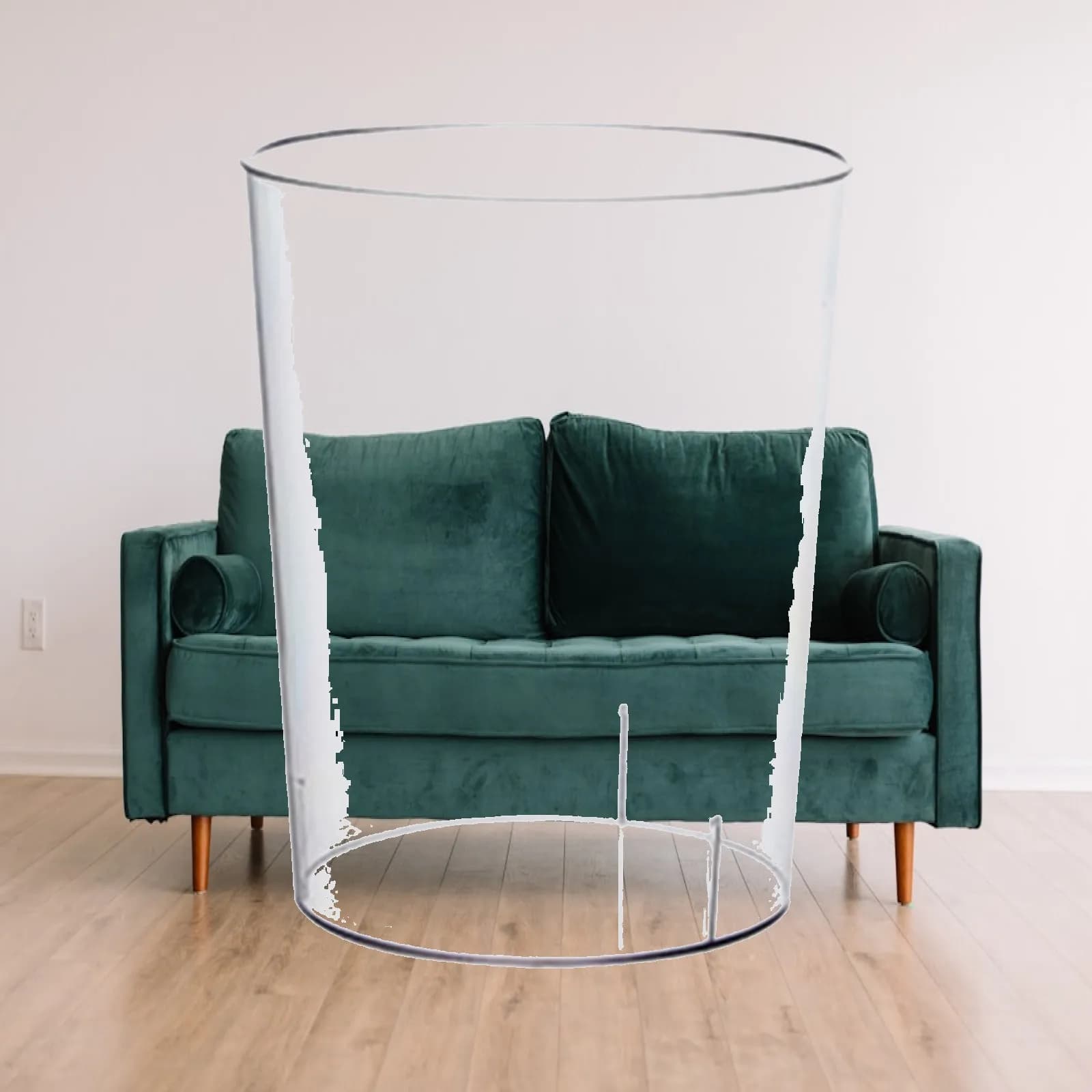 Modern Trash Can, Clear Trash Can, Desk, Trash Can, Waste Paper Basket, Round for Children's Room, Living Room, Office