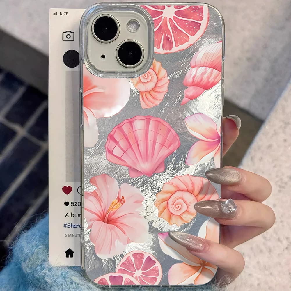 Ocean Summer Sea Conch Shockproof Hard Phone Case For iPhone 17 Pro Max 16 14 15 13 Pro Max 12 11 Pro Max Plus XR XS 8 7 Cover