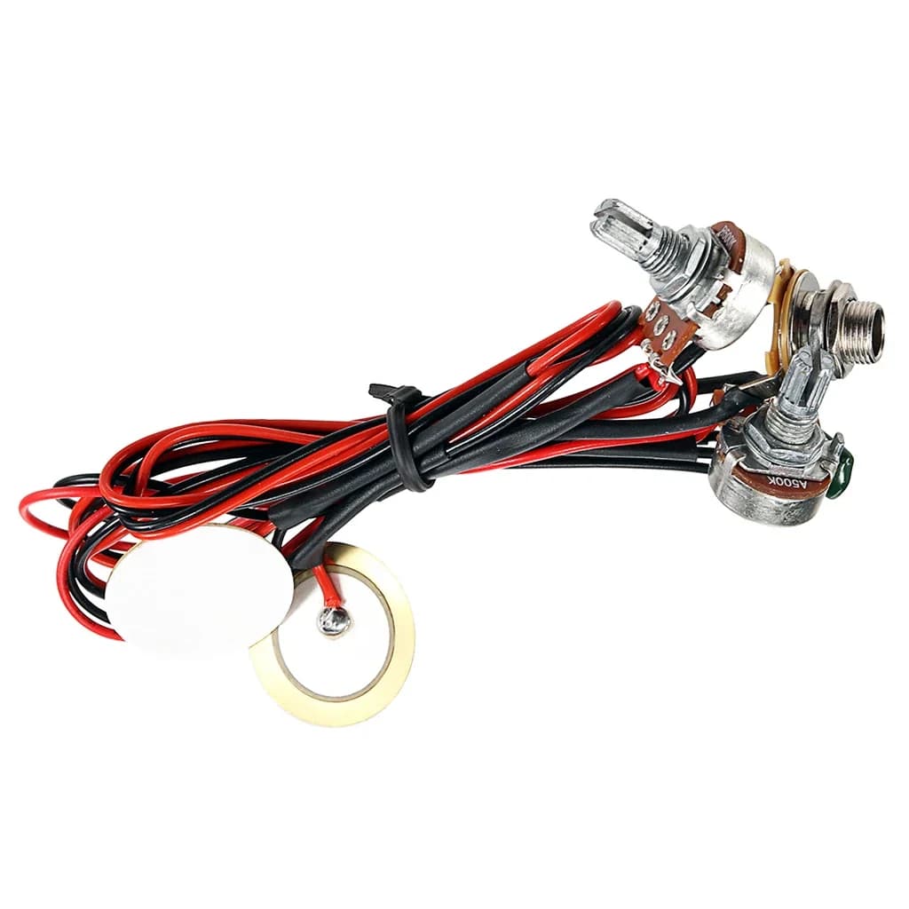 ‌ Pickup piezoelettrico a doppio sensore per chitarra/ukulele con controllo del volume e del tono - Uscita 6,35 mm ‌