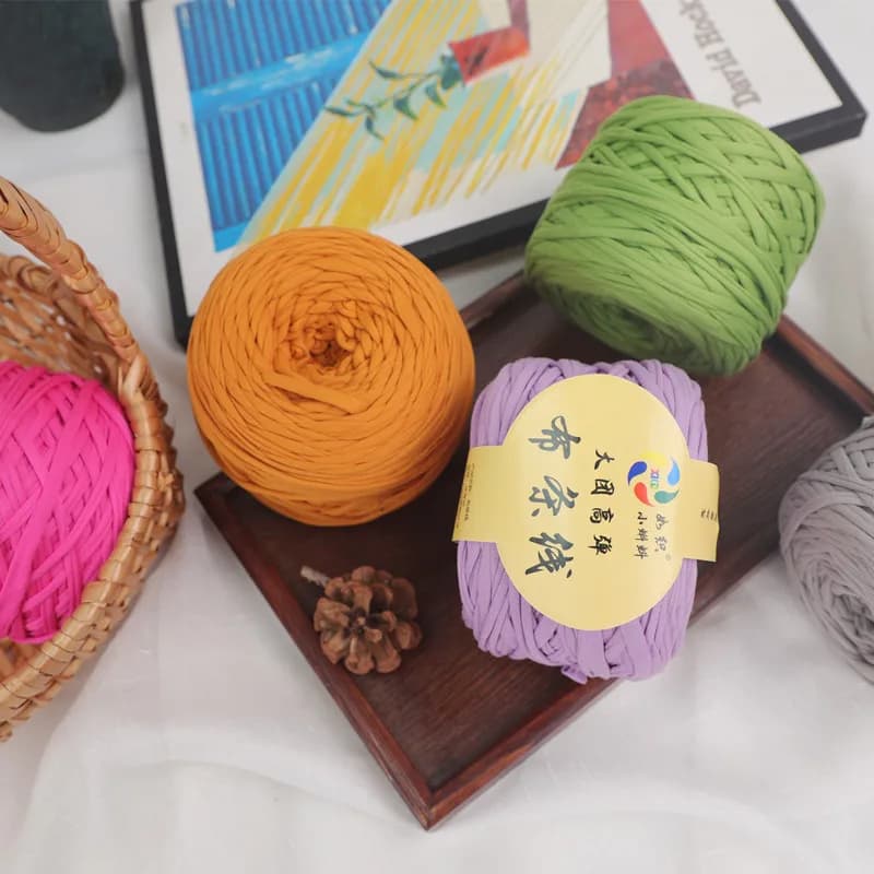 5 pezzi 1500g rotoli grandi strisce di tessuto elastico ferri da maglia pantofole all'uncinetto lettino fatto a mano pacchetto materiale per maglieria fai da te
