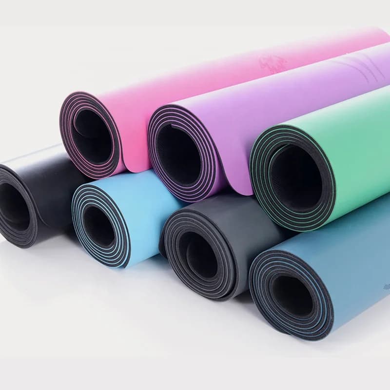 Tappetino in Gomma Naturale e Poliuretano Antiscivolo ed Ecologico, Resistente Tappetino per Yoga con Cinghia per Uomo e Donna