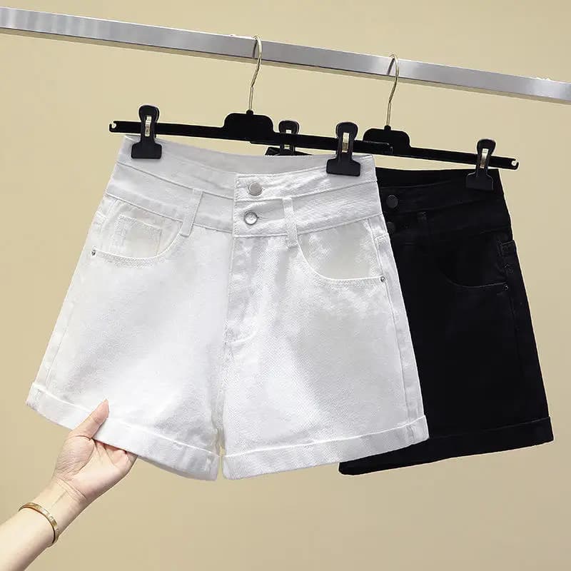 High Waist A-Line Denim Shorts Women's Design Sensation Summer New Style Slimming Hot Pants Commute Style Straight Leg Jeans