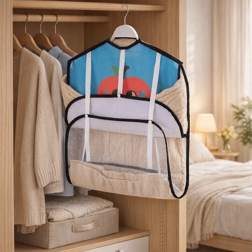 Practical folding network to dry the laundry, breathable, fast drying, to dry the sweaters, space saving, hanging bag in cute net, laundry