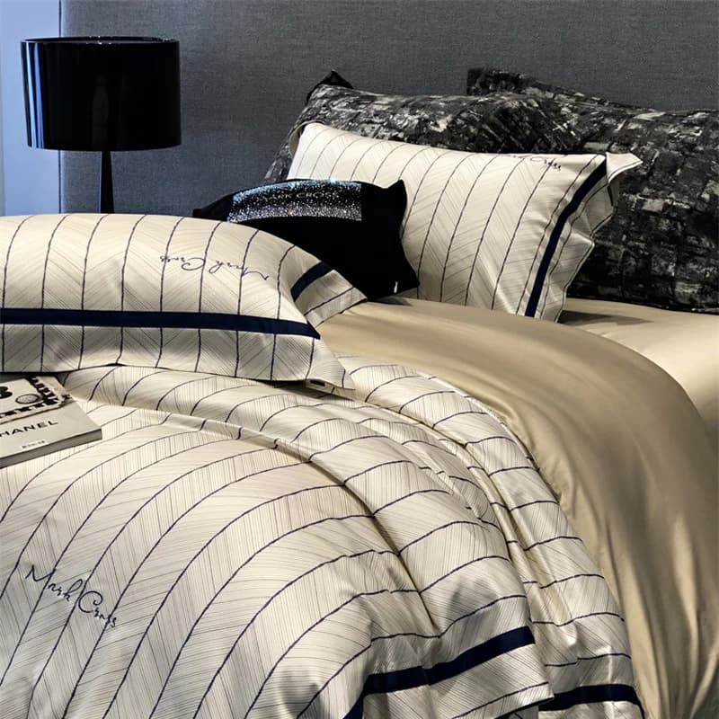 Set four pieces customizable in pure cotton Tencel 2025 new duvet cover silky and slippery