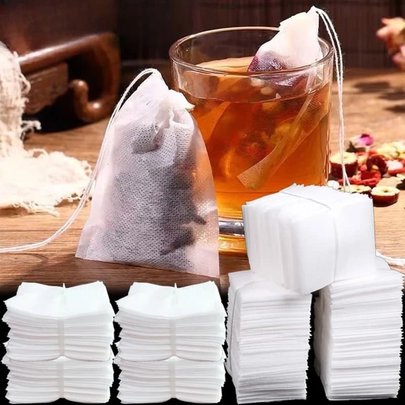 Sacchetti filtranti da cucina usa e getta con sacchetti in tessuto non tessuto con coulisse per filtrare l'olio di zuppa e i residui di erbe essenziali per la cucina