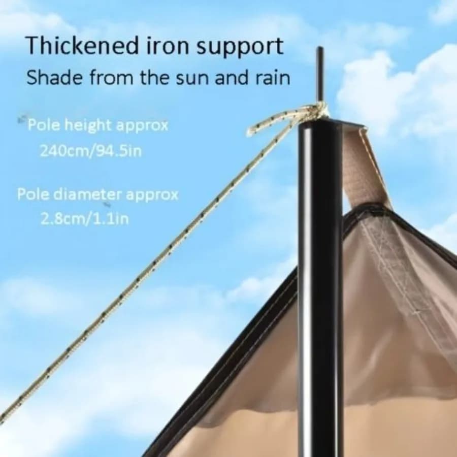 Tenda da campeggio RV per esterni: tettoia portatile in vinile 3x4m, beige, impermeabile e resistente ai raggi UV