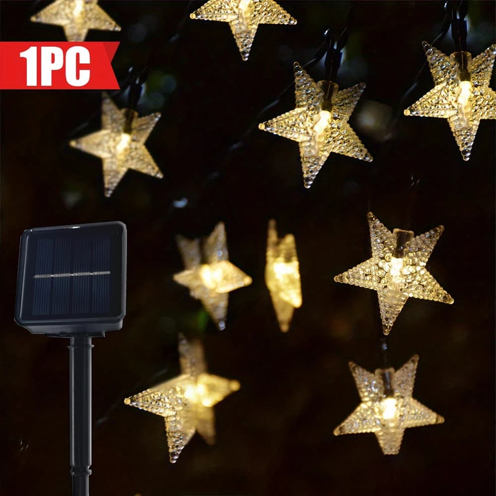 Luci Solari a Stella da Esterno 12m/7m/5m, Luci Fatate a Stella per Compleanni, Giardini, Matrimoni, Decorazioni per Giardini delle Fate