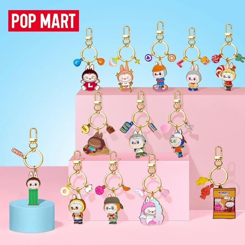 POP MART The Monsters Candy Series - Scatola cieca con ciondolo Scatola misteriosa Giocattoli Bambola Figura anime carina Ornamenti per il desktop Collezione regalo