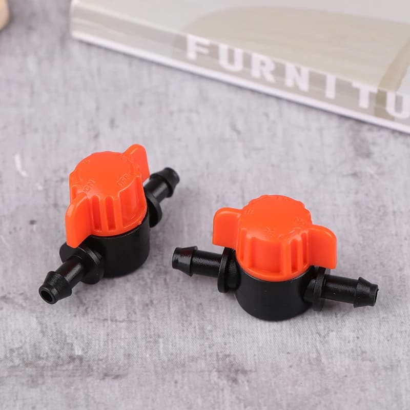 VP 5 pz. nuove mini valvole a 1/4 di pollice per irrigazione da giardino, regolatore di interruzione per tubi da 4/7 mm, valvola miniatura a barbetta per blocco acqua