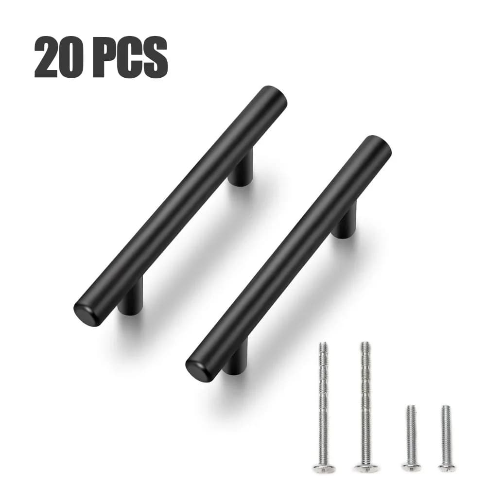20 PZ Maniglie per armadietti Maniglie per cassetti da cucina in acciaio inossidabile nero opaco 50/150/200/250mm Lunghezza Distanza fori 96/128/160mm