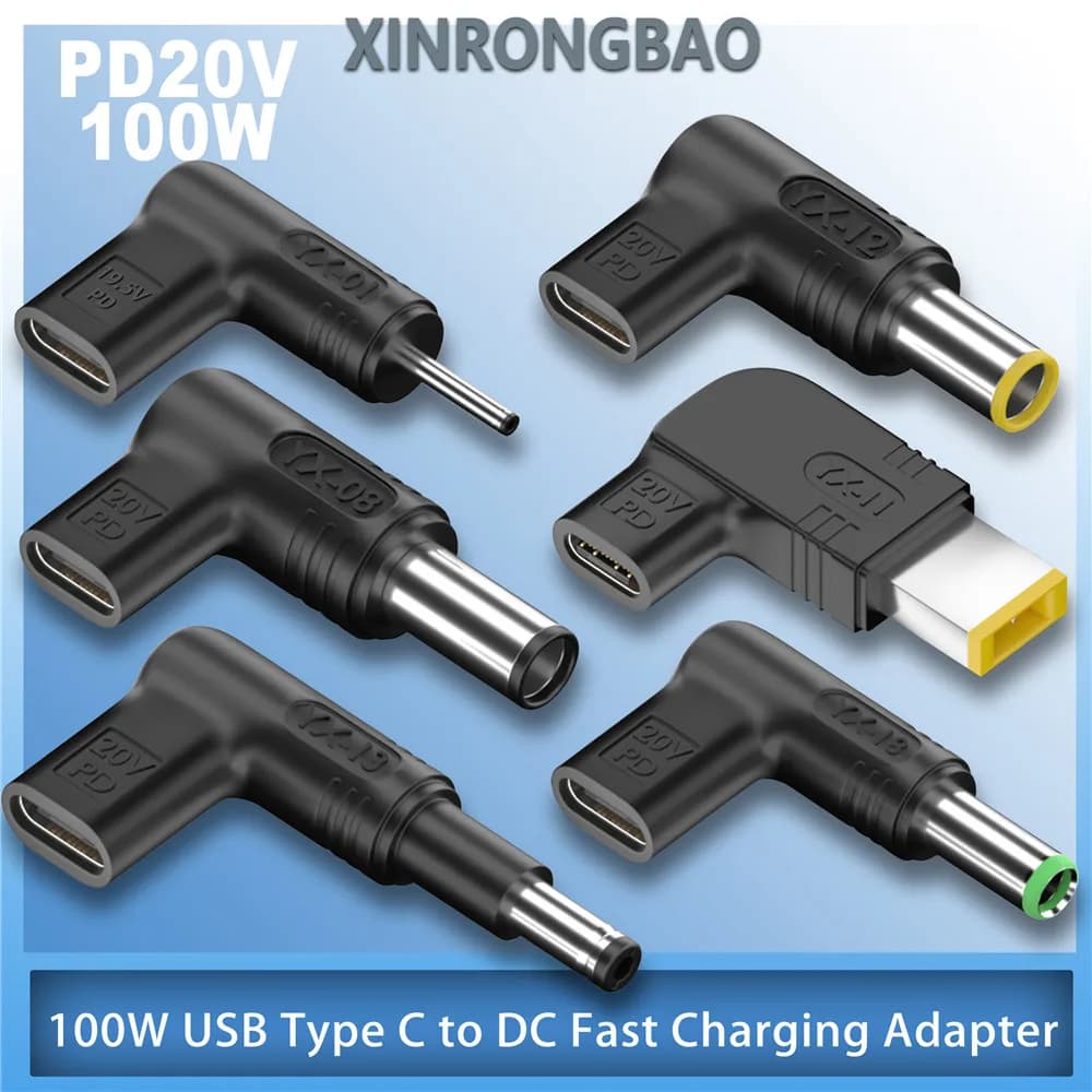 Convertitore di ricarica per laptop USB C universale da 100 W USB tipo C a CC per adattatore di ricarica rapida per Dell Asus Hp Acer Lenovo