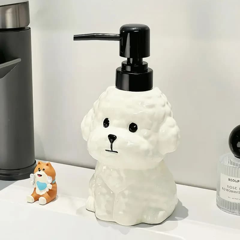 400ml soap dispenser small dog ceramic press bottle hand sanitizer bottle household bathroom creative dispensing bottle