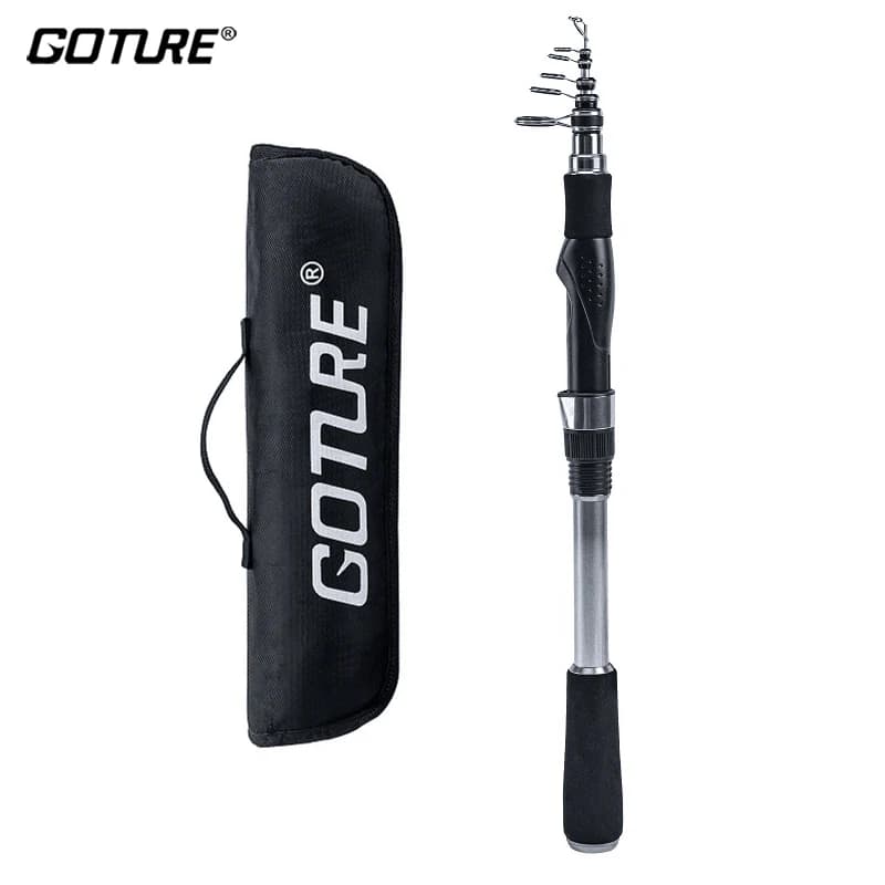 Goture 2.1M 2.4M 2.7M Canna da pesca telescopica portatile Spinning Canna da pesca in fibra di carbonio Attrezzatura da pesca Canna da mare Attrezzatura da pesca