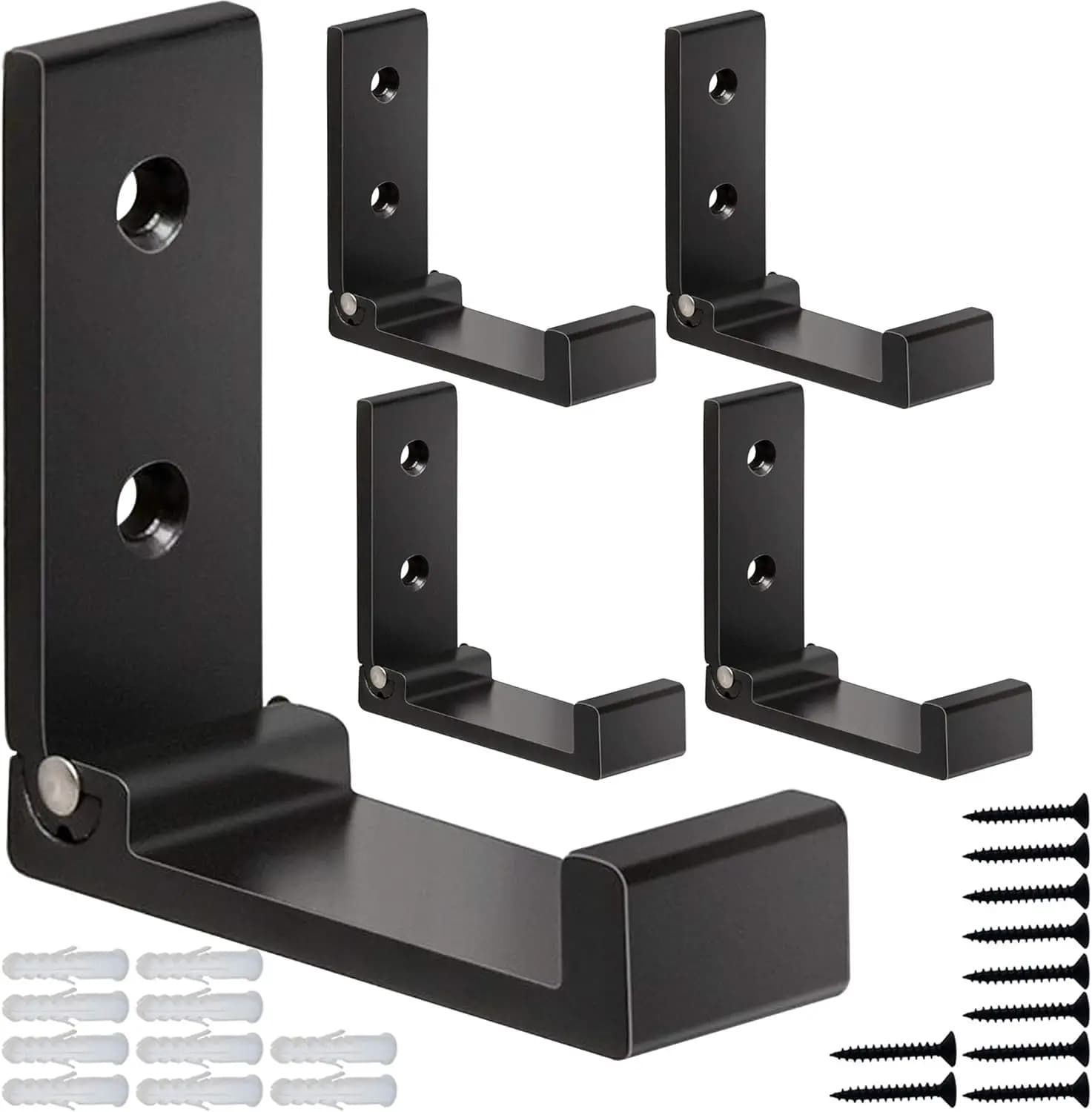 Ganci da parete in lega di alluminio resistente da 5 pezzi per cappotti, asciugamani, borse e attrezzature fitness - Senza ruggine con viti