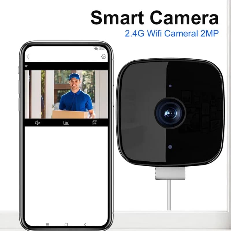 Telecamera di Sicurezza Wireless ABZJ 2MP HD con Visione Notturna, Telecamera di Sorveglianza WiFi 2.4G per Monitoraggio Casa, Bambini e Animali Domestici