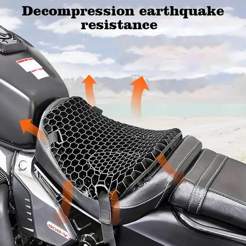 Motorcycle Honeymoon Seat Bearing 3D Network Fabric Comfort Decompression Cover for Autobike Relief cushions