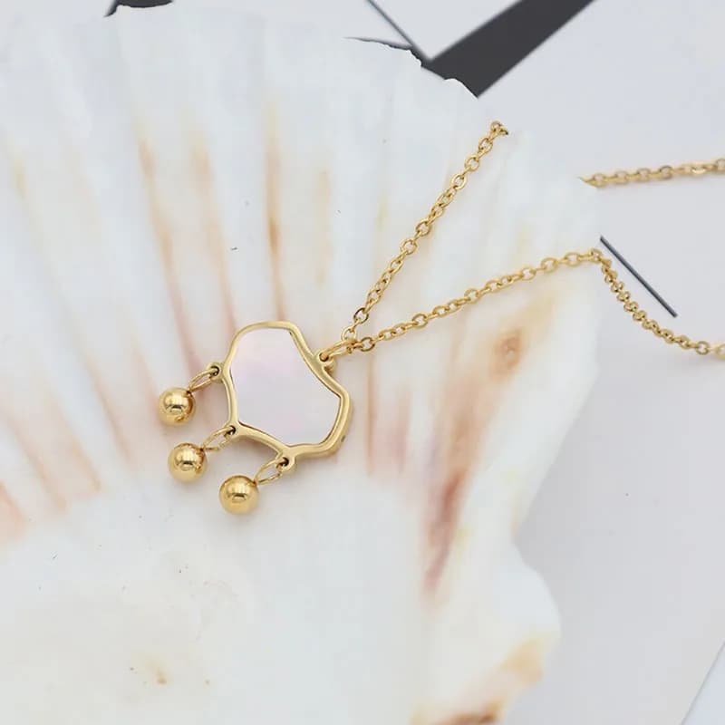 Nuova Collana con Frange a Forma di Fritillaria, Design Minimalista di Nicchia, Catena per Clavicola con Chiusura di Sicurezza in Acciaio al Titanio