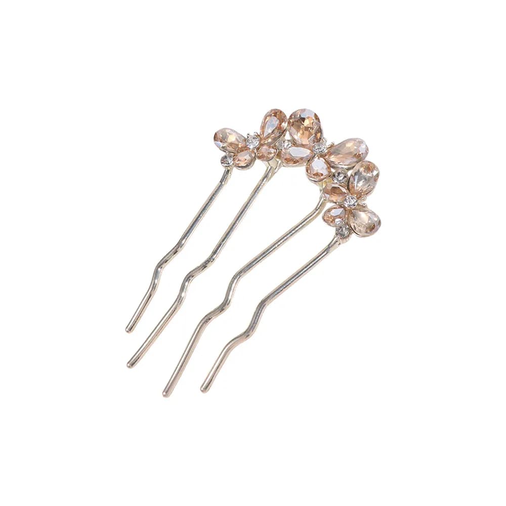Rhinestone Toothed Insert Comb Hairstyle Tools Geometric Butterfly Hairpin Headdress Hair Accessories U-shaped Hair Clip Daily