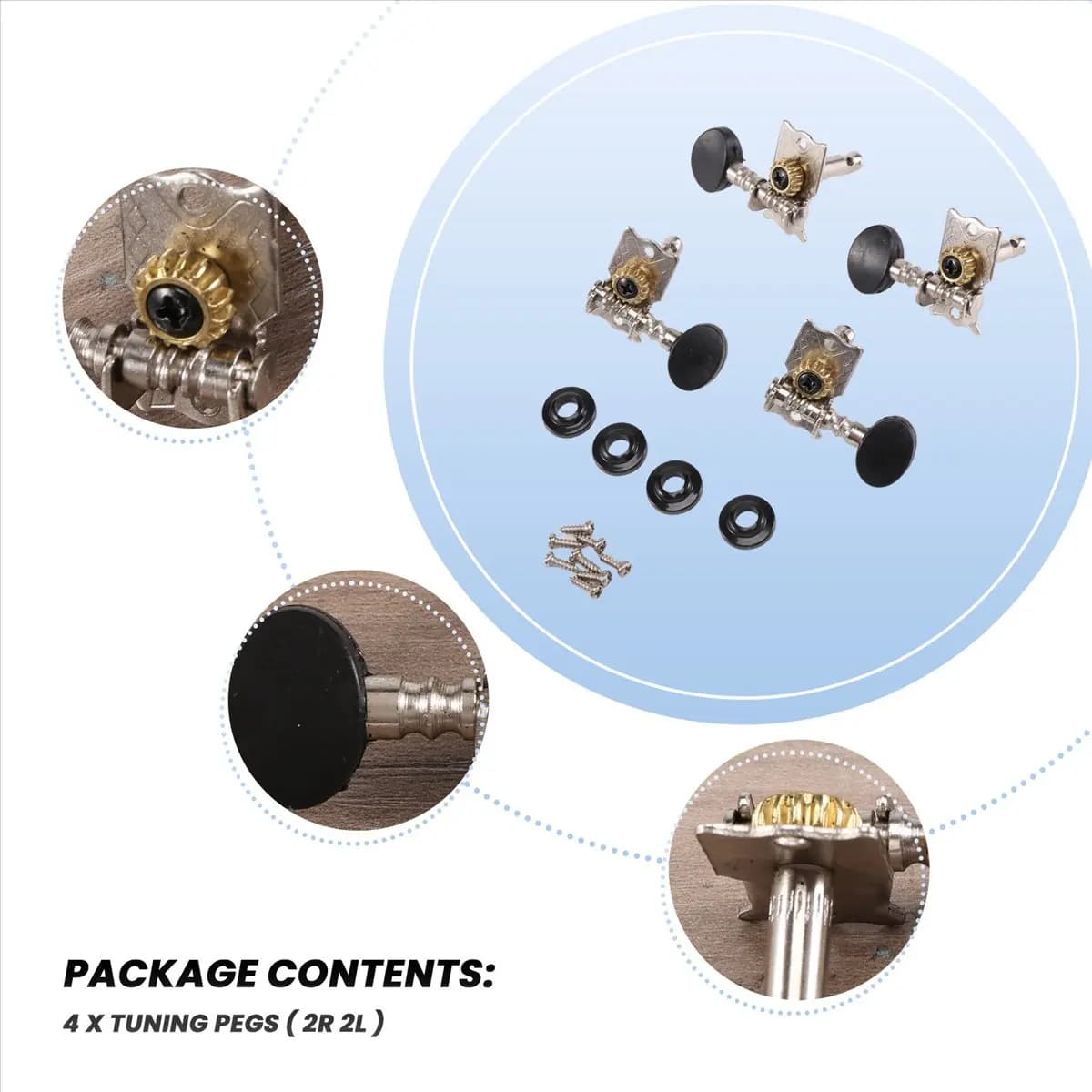 New Arrival Fashion Tuning Pegs Tuners Machine Heads 2R 2L for 4 String Ukulele Guitar Parts Repair Tools Kits Accessory