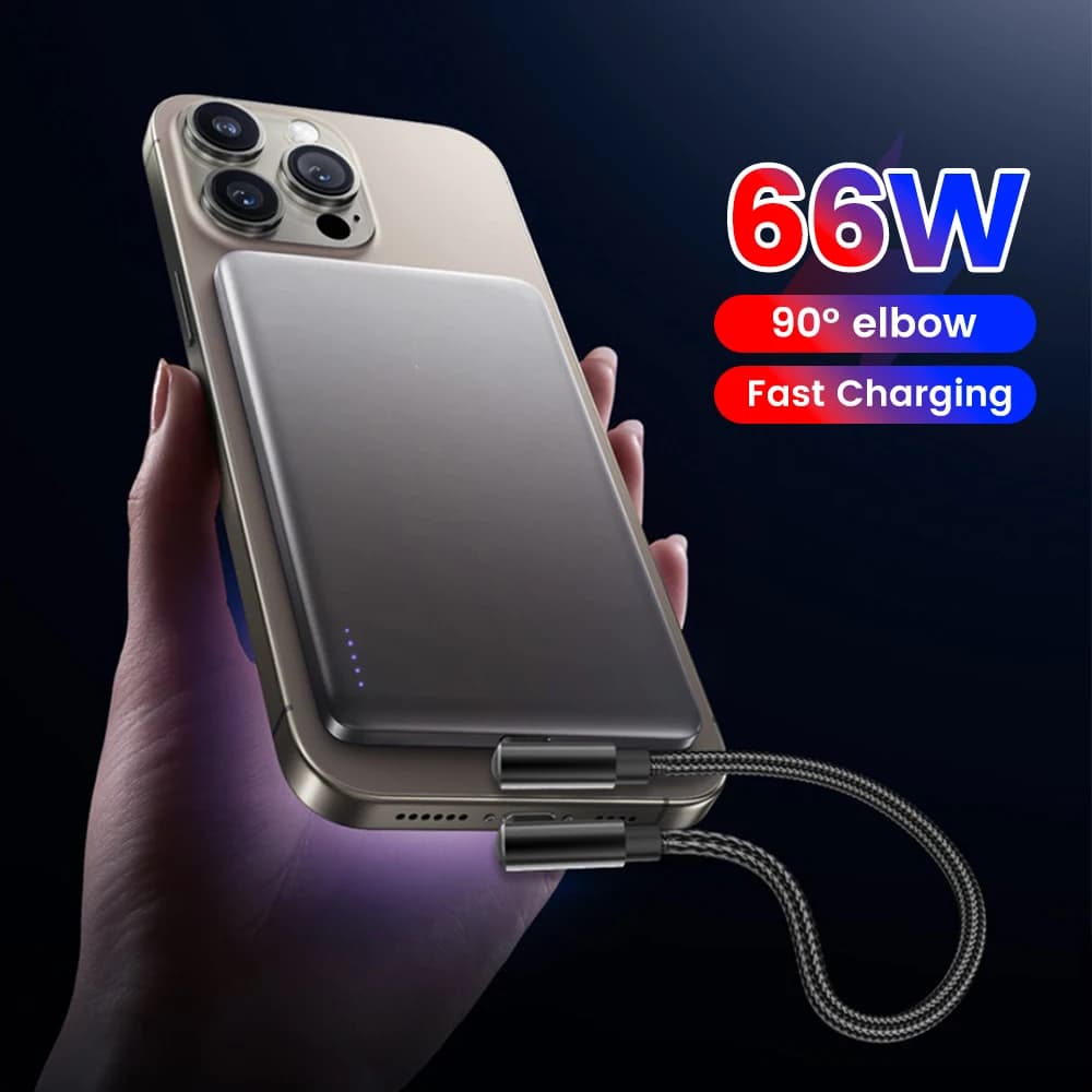 66W 0.25m/0.5m Short USB Type C Cable 90 Degree Elbow USB A/C To Type C Data Cable For Iphone 15 16 17 Xiaomi Samsung Power Bank