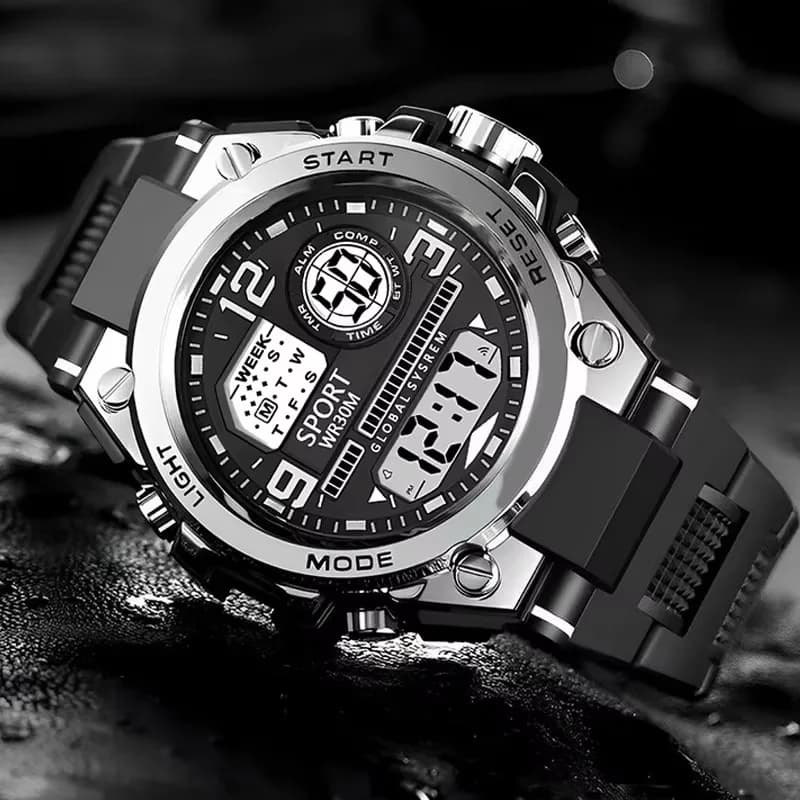 Multifunctional Men's Sports Watch Waterproof LED Digital Watch Wrist Watch Electronic Wrist Watch With Big Dial For Men