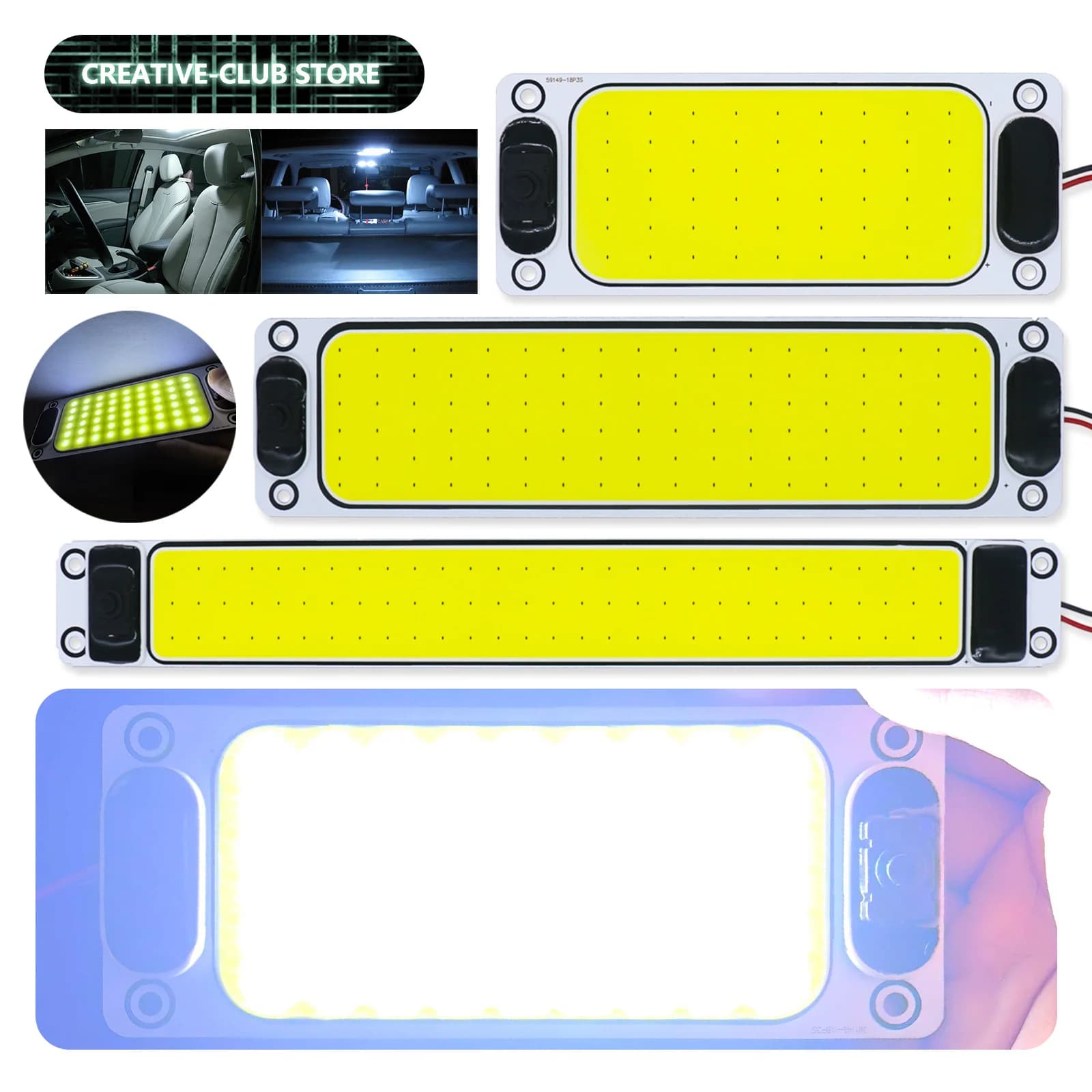 LED COB 12V 24V Car Reading SMD LED Night Strip Light Interior Light Ceiling Lamp with On Off Switch for Van Lorry Truck Camper