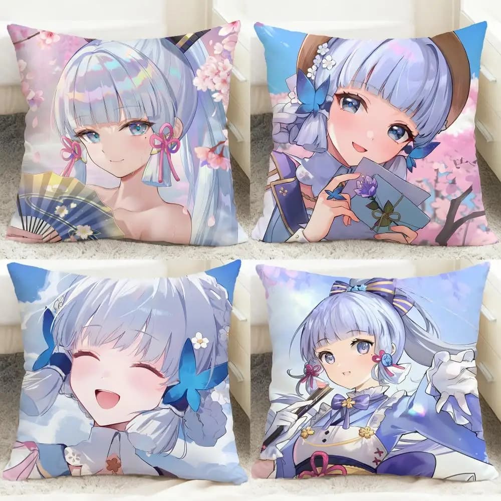 Fashionable KKamisato Ayakaes pillow lining, comfortable reversible cushion lining, ideal for car, sofa, bedroom and more