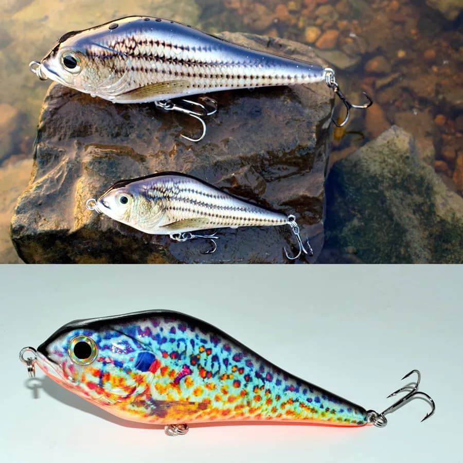 6 "/15.24 centimetri Singolo Segmento di Minow Lure di Pesca JerkBait Swimbait Esche Dure Muskie Pike Pesce Gatto Esche Realistica Pesce strumento di pesca