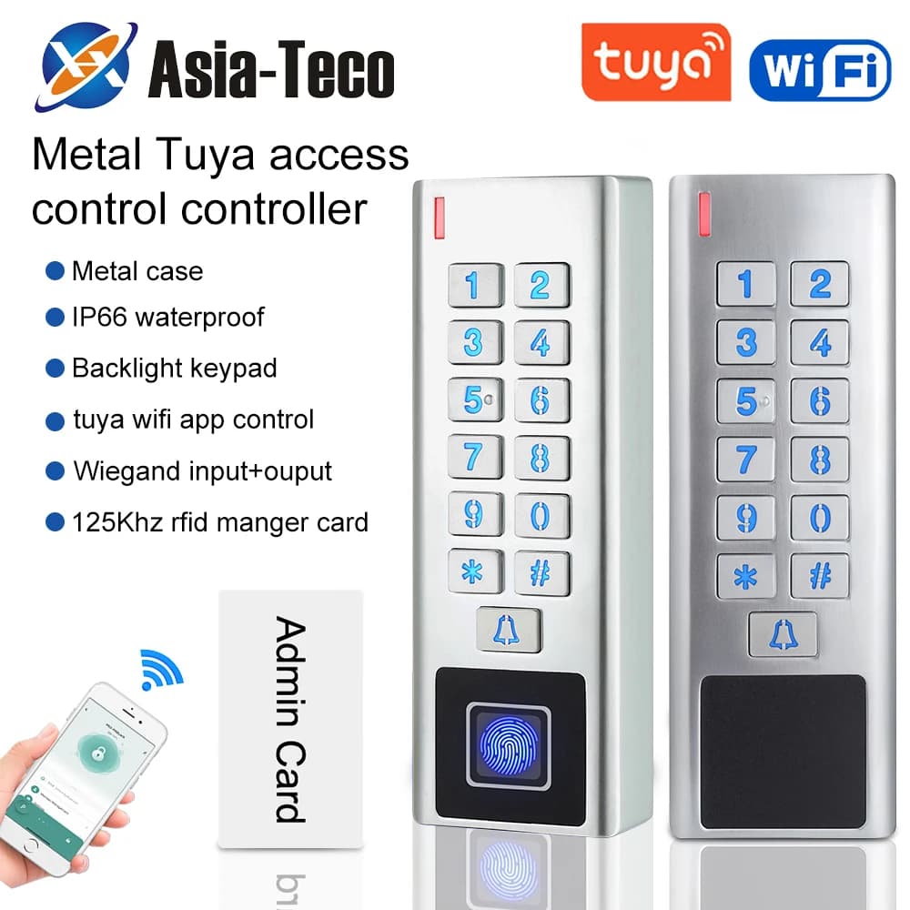 RFID Tuya APP sistema di controllo accessi con impronte digitali tastiera con serratura a campana tastiera elettronica Wifi apricancello tastiera magnetica biometrica