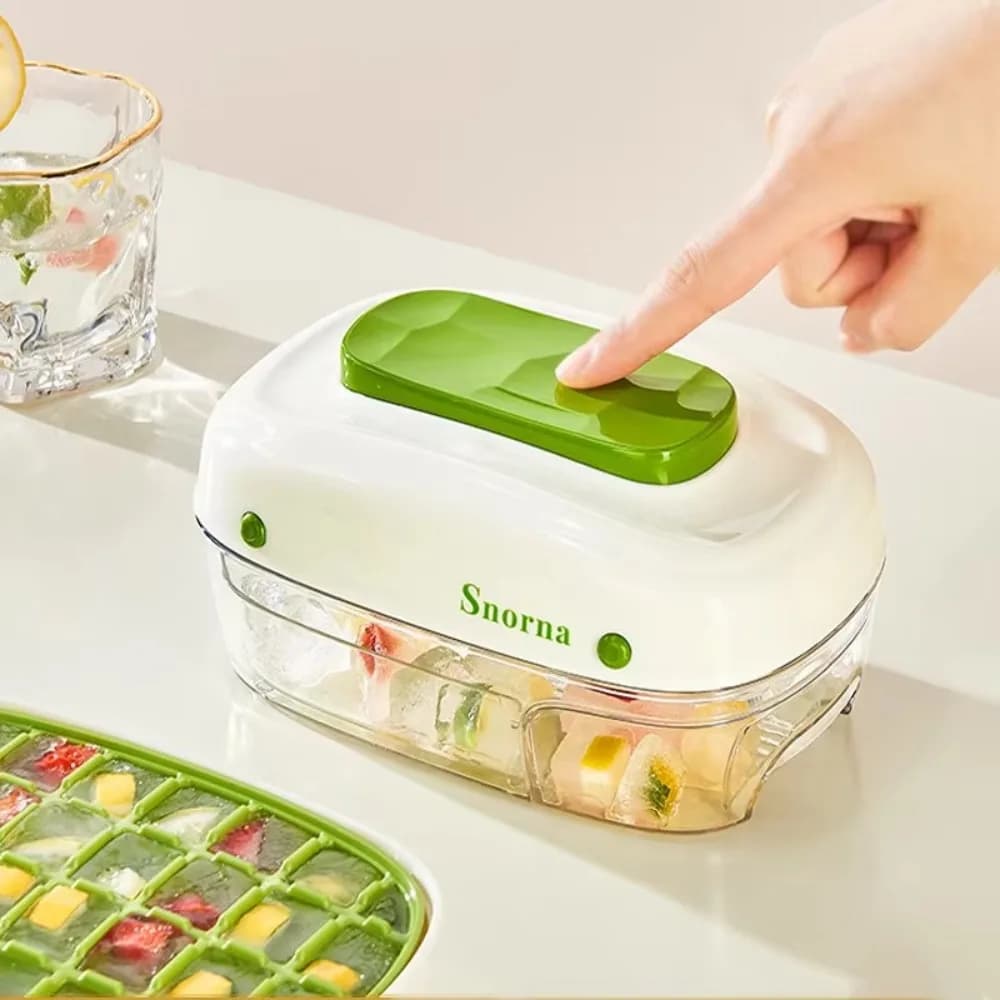 Nuovo Stampo per Ghiaccio a 32 Scomparti con Coperchio, Contenitore in Plastica per Cubetti di Ghiaccio Facilmente Rimovibili, Scatola Fai-da-Te per Conservazione Ghiaccio