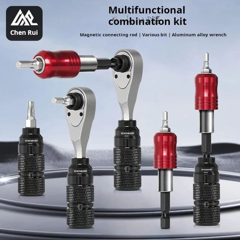 Kit di manutenzione per bici combinato con chiave a cricchetto multifunzione portatile Leva per pneumatici e pompa ad aria Cacciavite per utensili manuali
