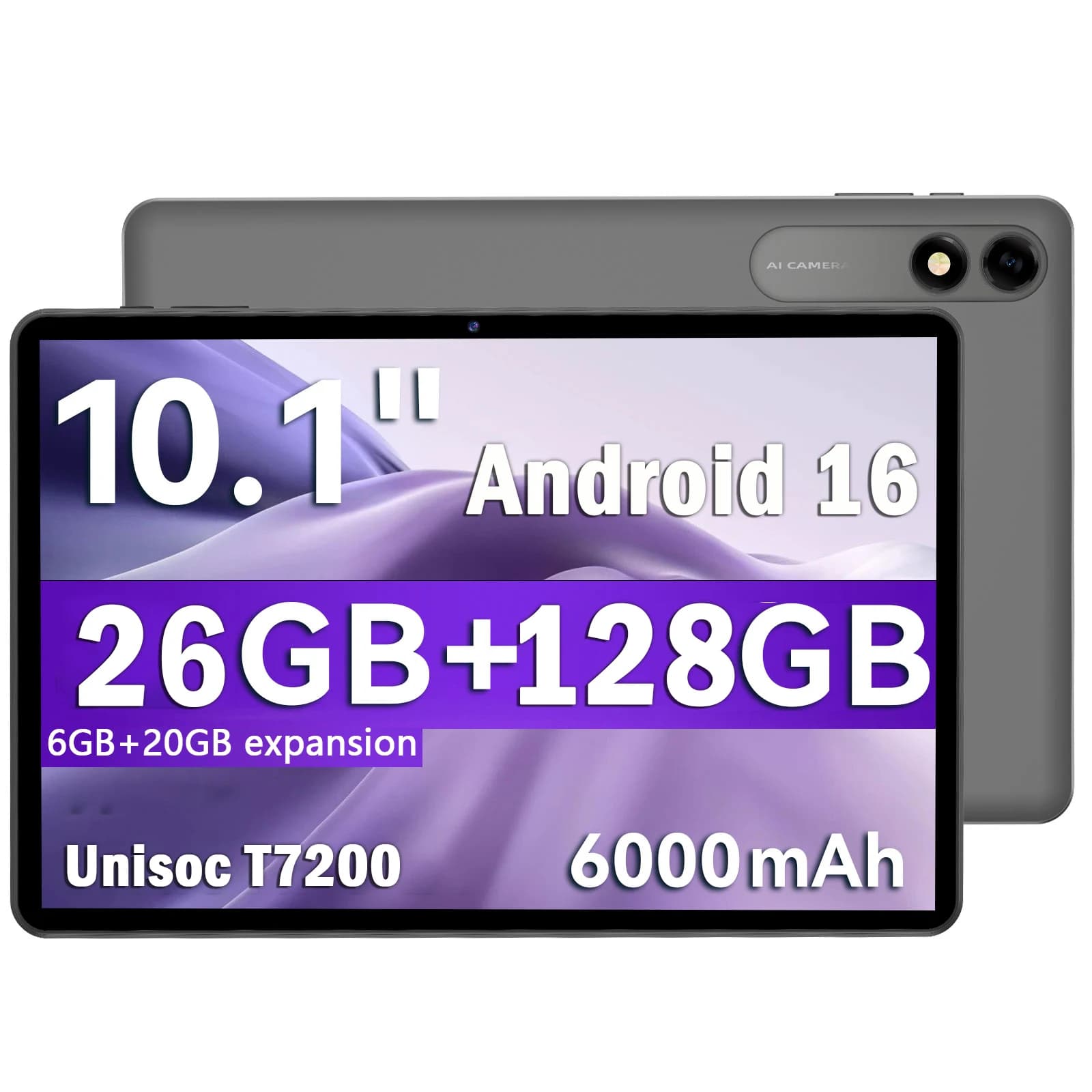 JUNINKE 10.1 Inch 2-in-1 Android 16 Tablet PC 24GB(4+20GB Expand) RAM 64GB ROM Support 1TB TF Expand FHD IPS Touch Screen 6000mA