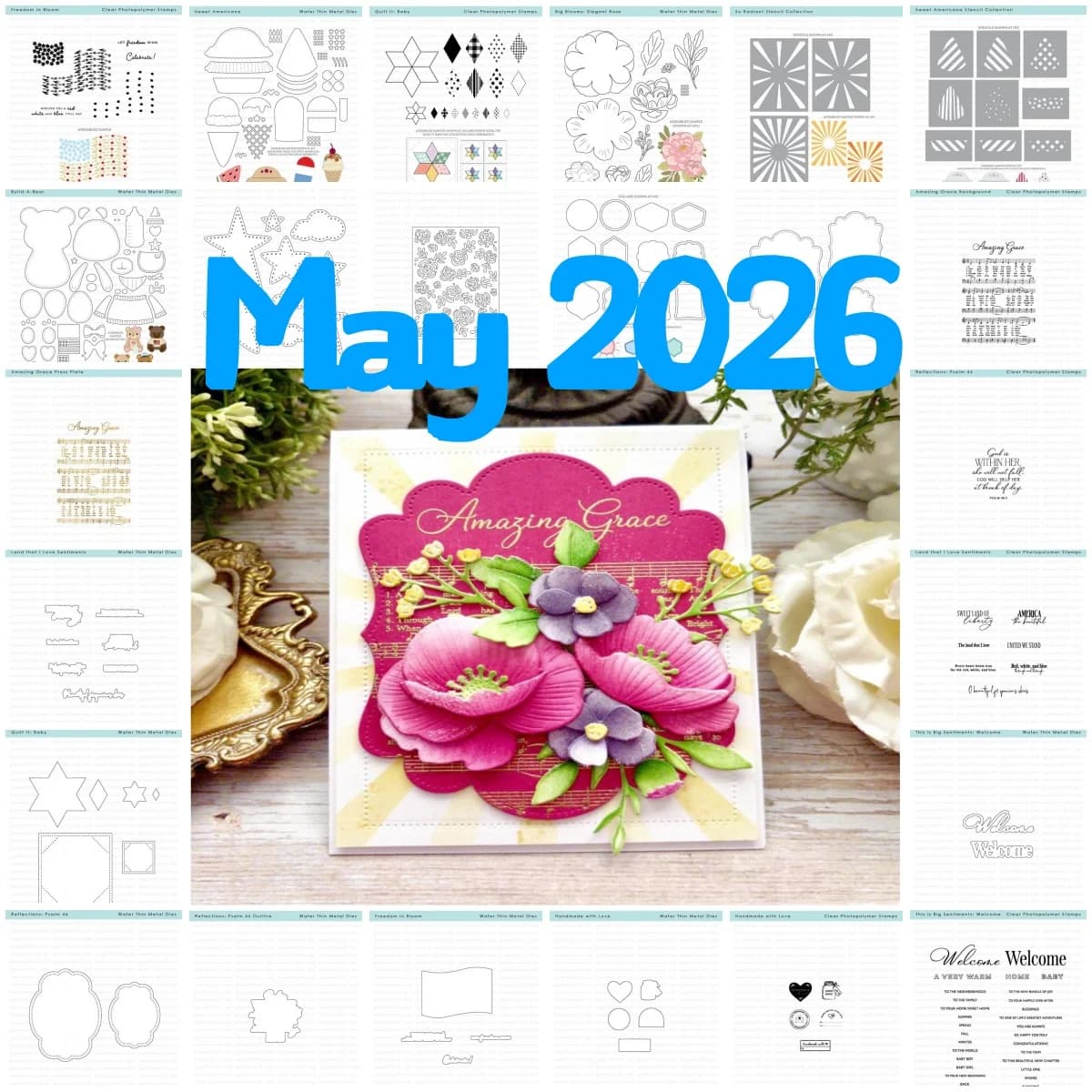 Summer 2026 Florals Bear Starry Metal Cutting Dies Clear Stamps Stencil Hot Foil for DIY Making Gift Card Scrapbook Craft New