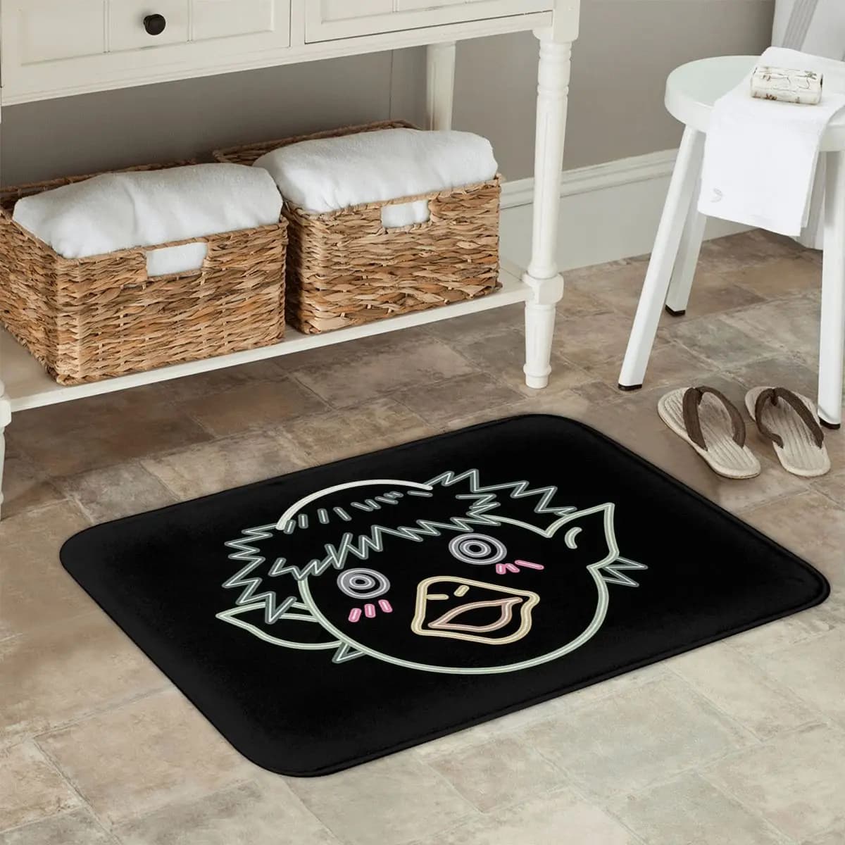Neon Kappa Natsumes Libro degli amici Cartoon Zerbino Cucina Ingresso Tappetino Antiscivolo Tappeto per soggiorno Tappetini