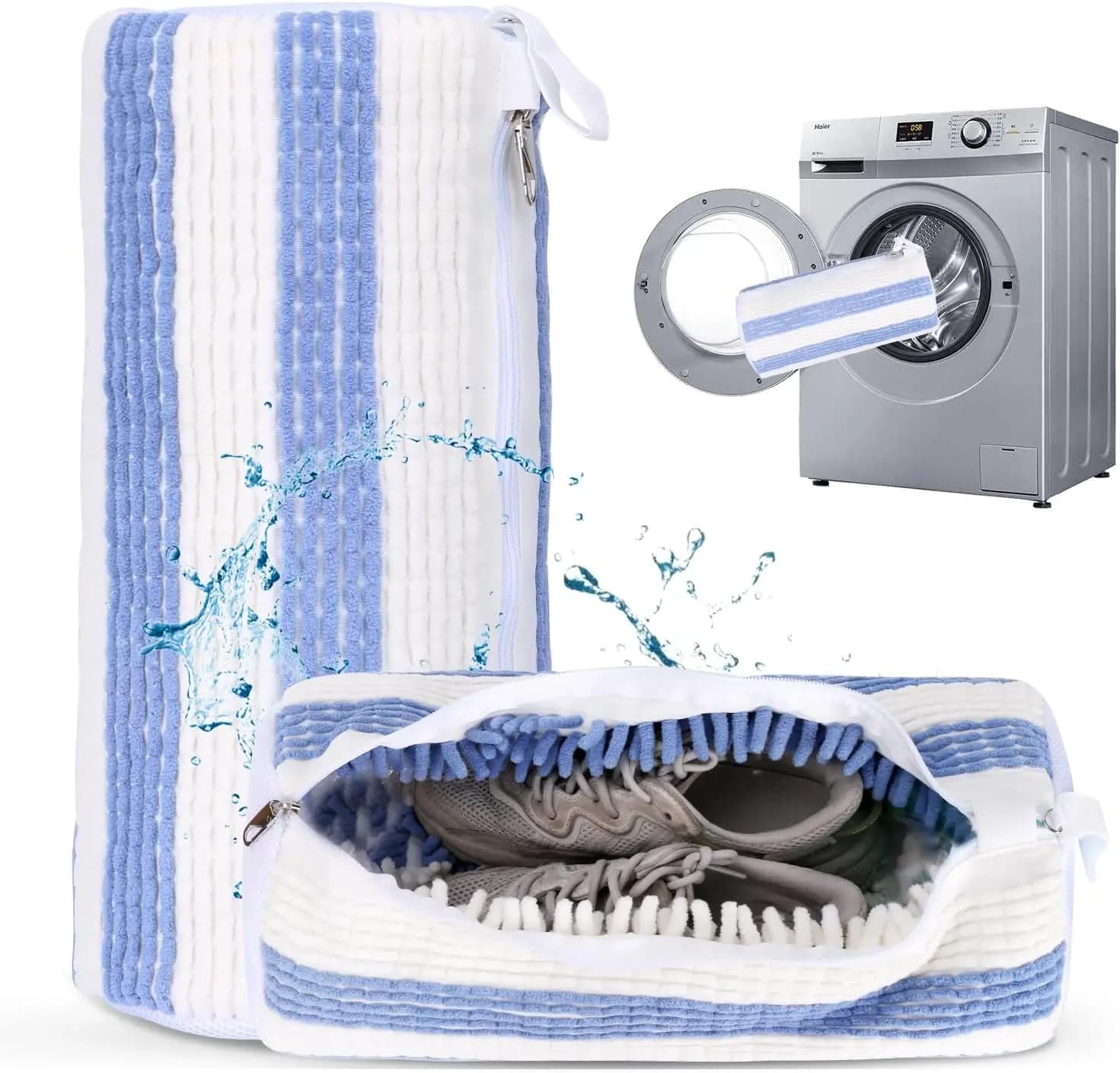 Copriscarpe Lazy Wash in ciniglia 360 ° Protezione per la pulizia profonda Scarpe sportive Scarpe casual Scarpe durevoli Borsa per scarpe da lavaggio