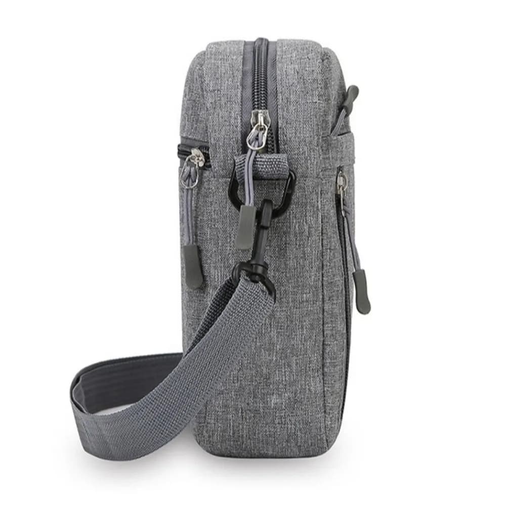 Borsa a tracolla da uomo in nylon moda Borsa a tracolla leggera multitasche con borsa per telefono da viaggio in tinta unita con cerniera