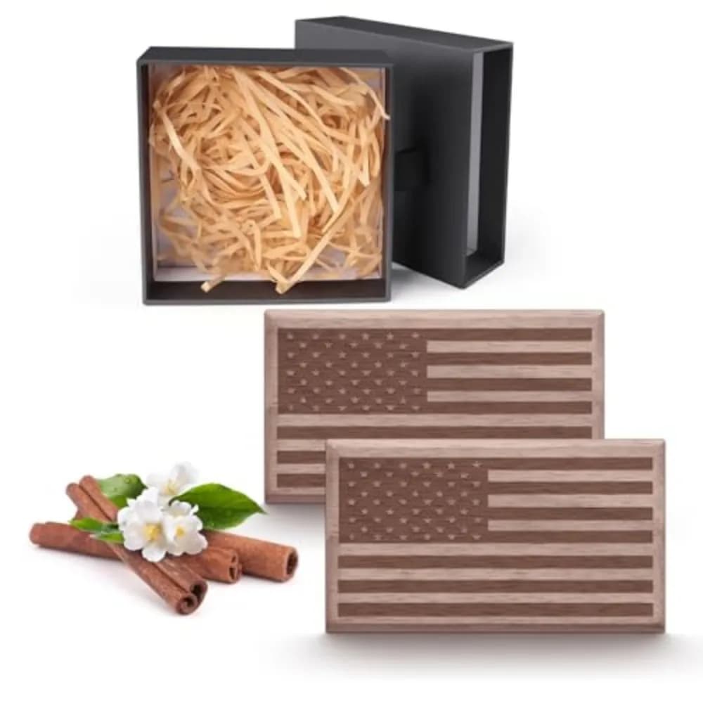 Premium Wood Car Air Freshener with Metal Clip - 90 Days Long Lasting Amber Vanilla Scent, Made in USA Odor Eliminator