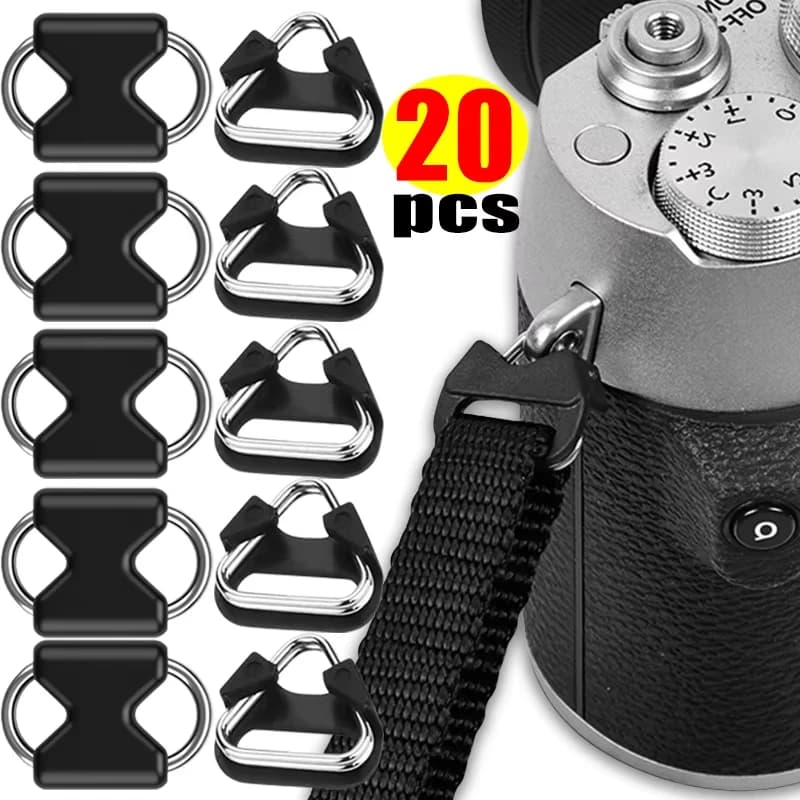 20/2Pcs Lug Ring Camera Strap Triangle Split Ring Hook Lanyard Straps Holder Rings for Nikon Sony D-SLR Camera Accessories